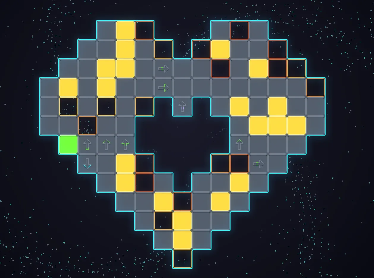 One of the levels is shaped as a heart.